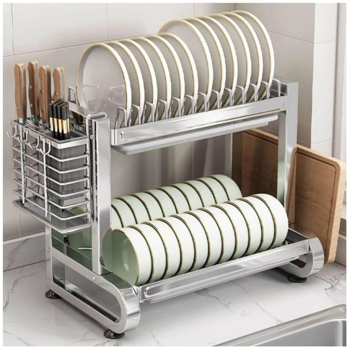 INSPIRA MARKET - Escurridor Organizador de Platos de Cocina 2 niveles