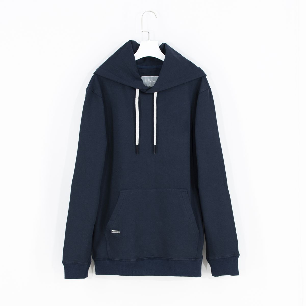 BHEVSK - Polera capucha basica azul