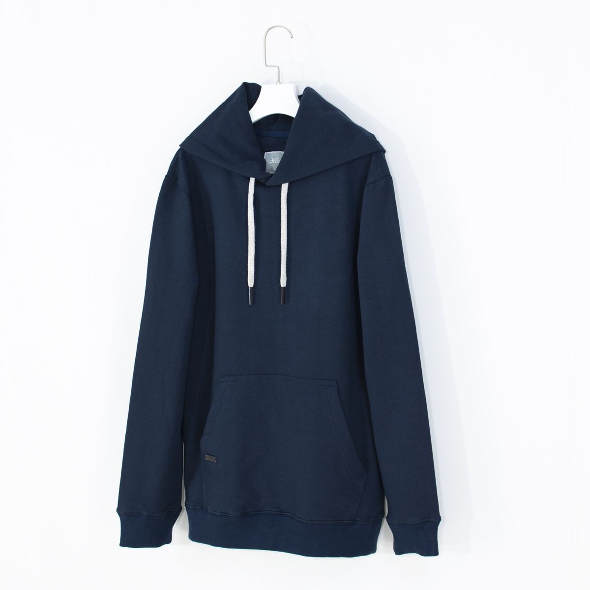 BHEVSK - Polera capucha basica azul