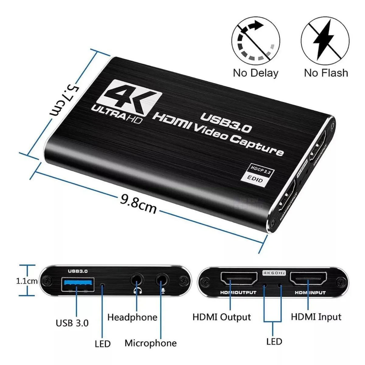 GLAD - Tarjeta De Captura De Video 4k Hd 1080p 60hz Audio Usb 3.0