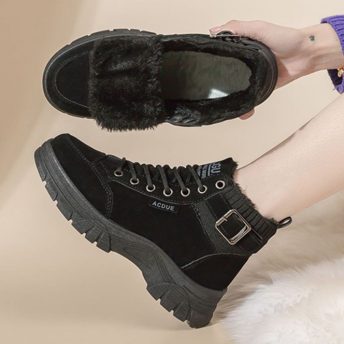 GENERICO - Botas de Invierno para Mujer Urbano - Negro