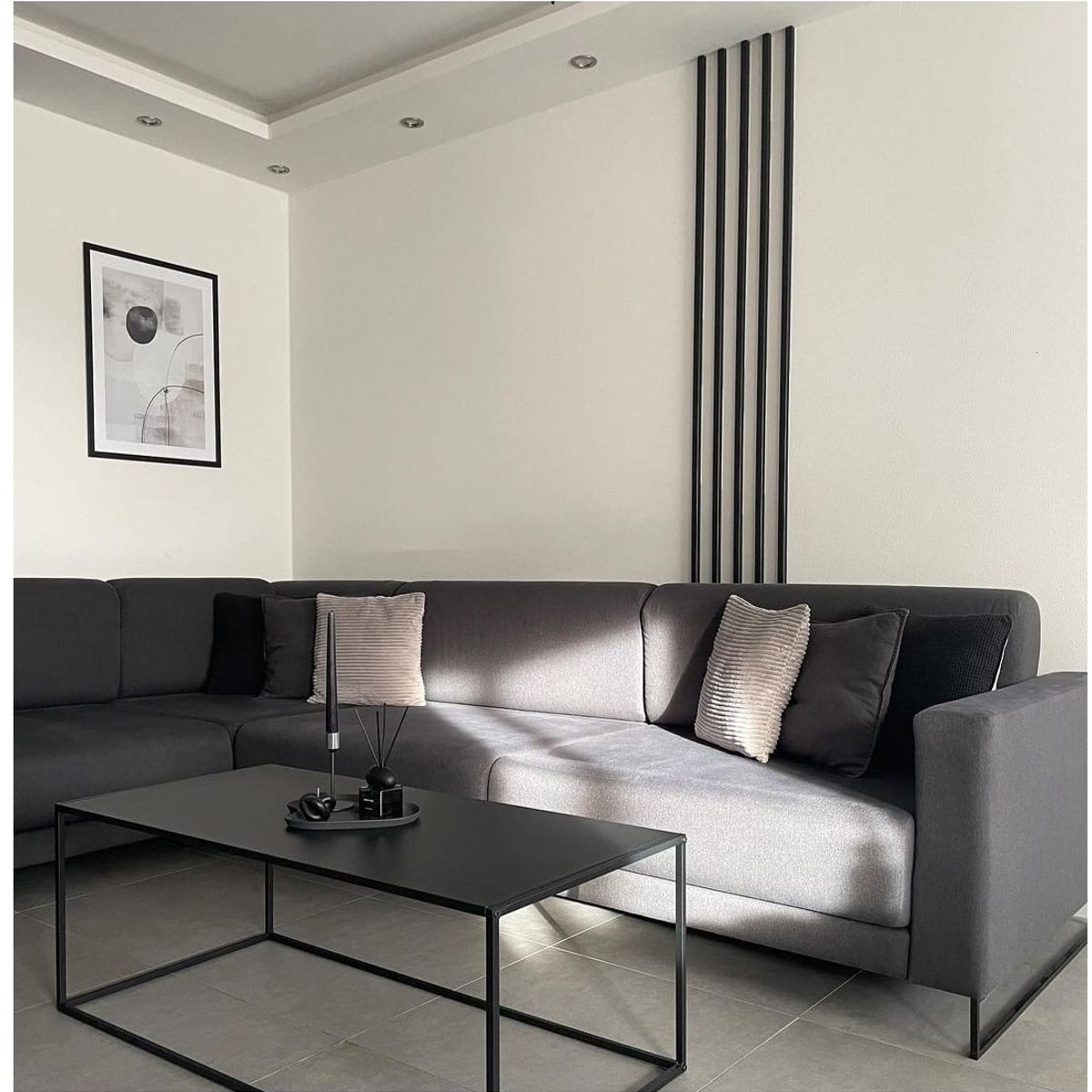 GENERICO - Mesa de centro industrial negro 80x50 negro