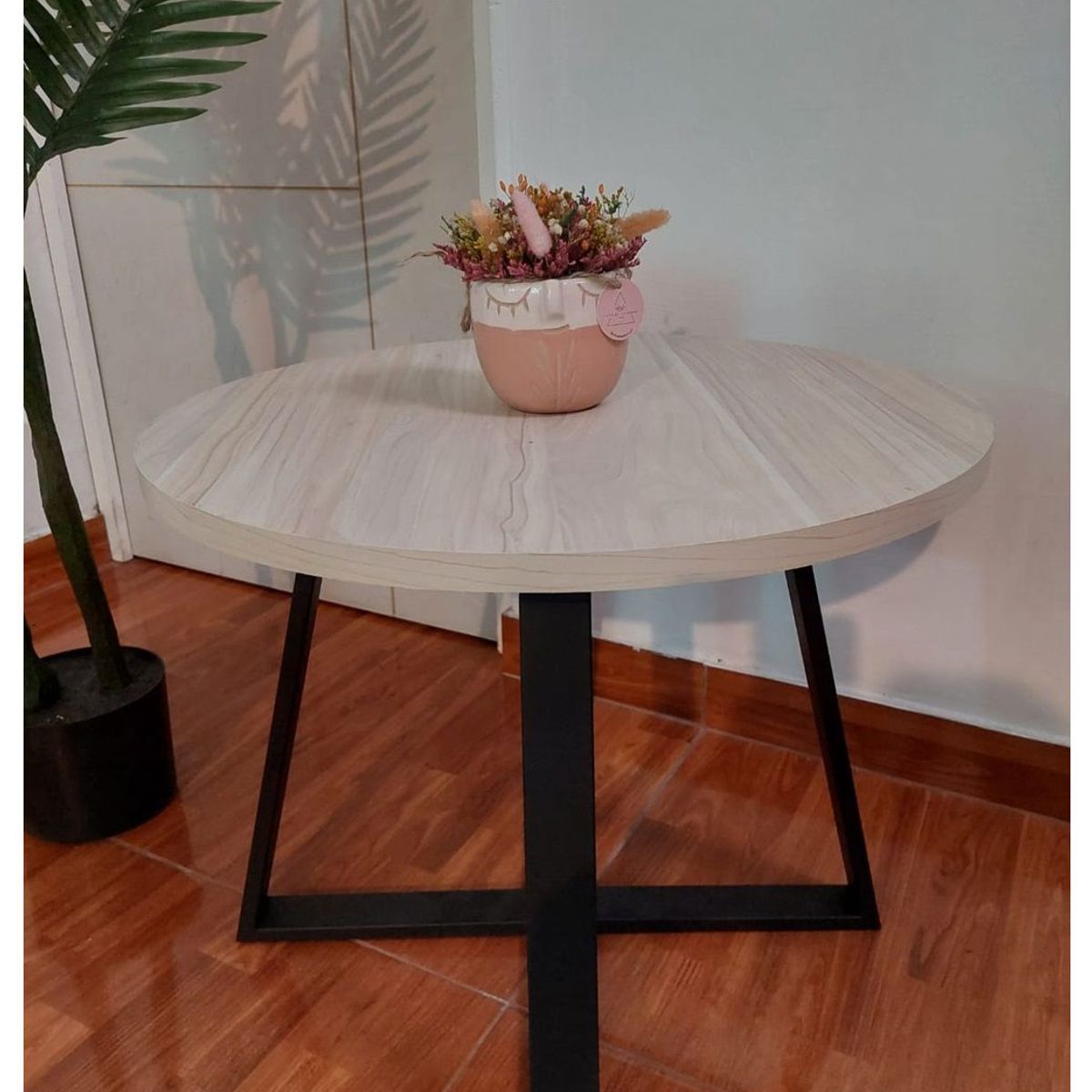 GENERICO - Mesa de centro industrial circular manzano