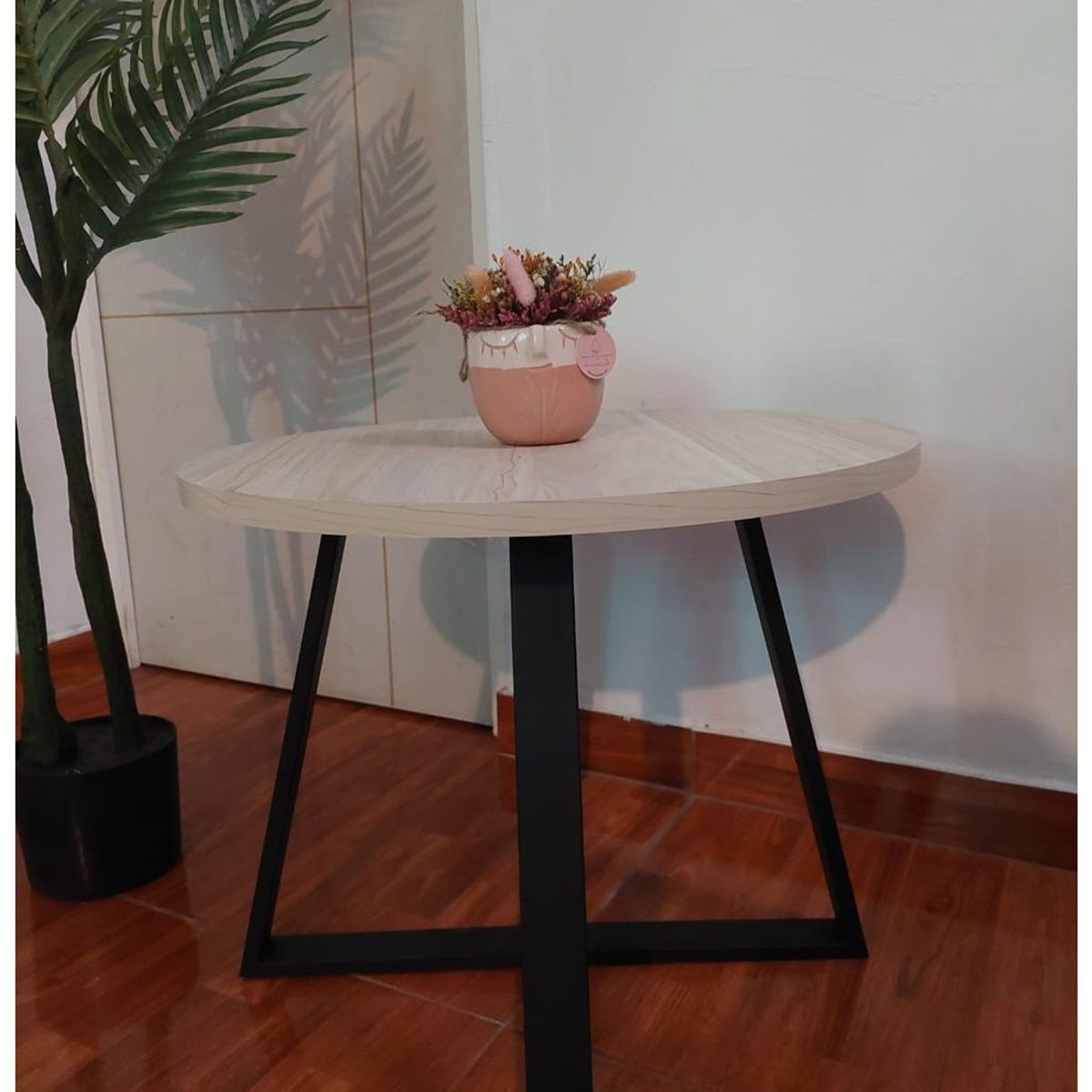 GENERICO - Mesa de centro industrial circular manzano