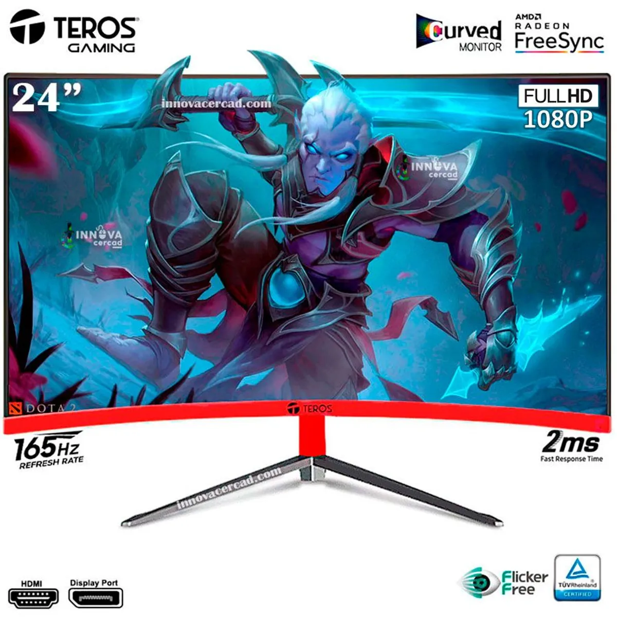 TEROS - Monitor Teros TE-2471G 24 VA CURVO Full HD 165HZ 2MS HDMIDP
