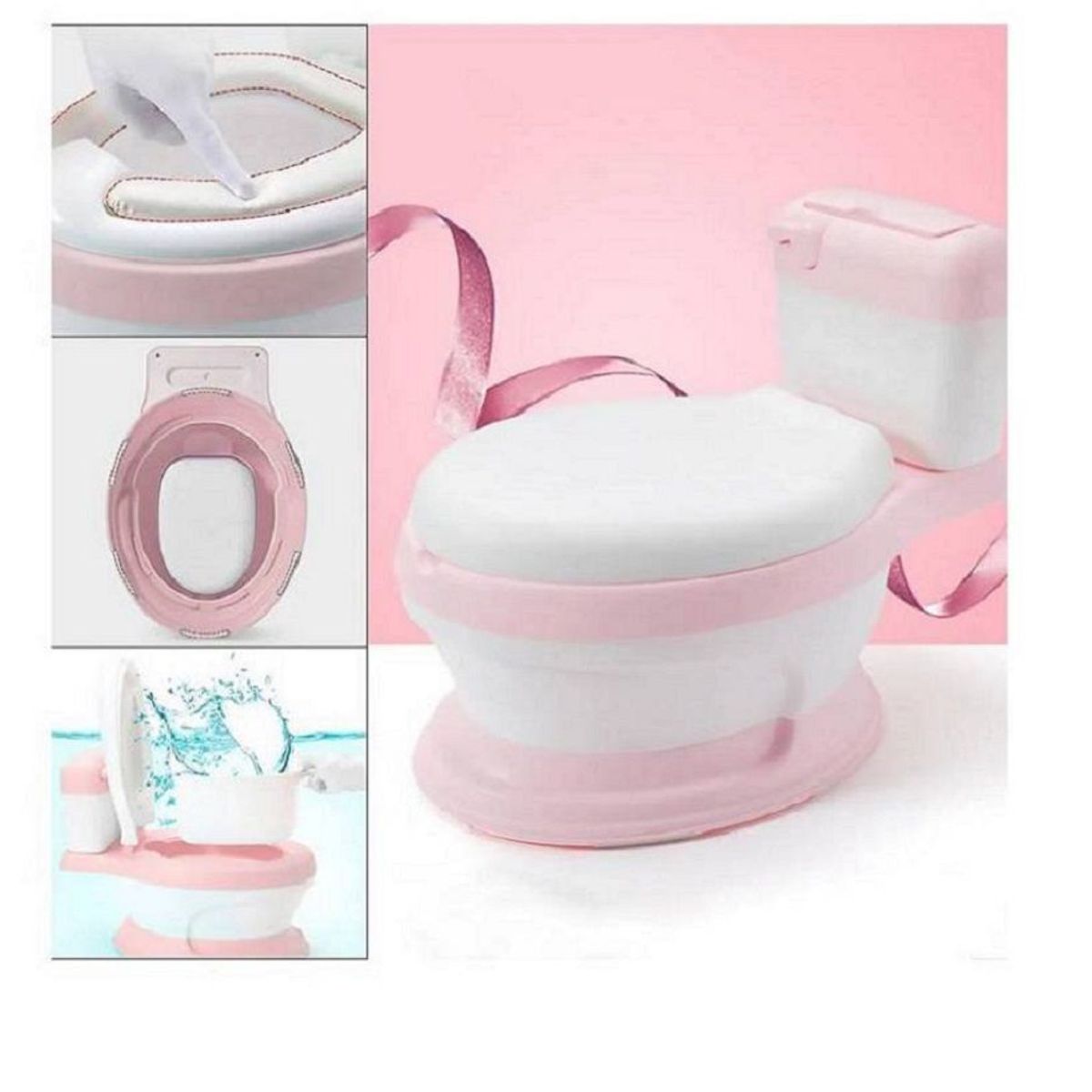 GENERICO - Inodoro Basin de Entrenamiento Musical para Niñas Rosado