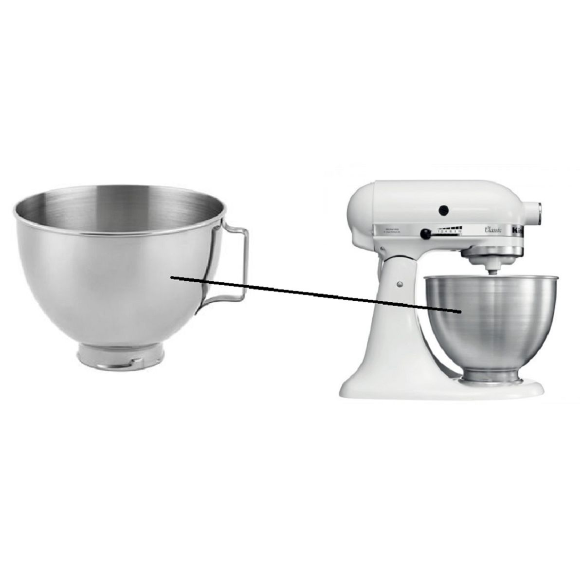 KITCHENAID - Tazón de Acero para Batidora KitchenAid W10802058