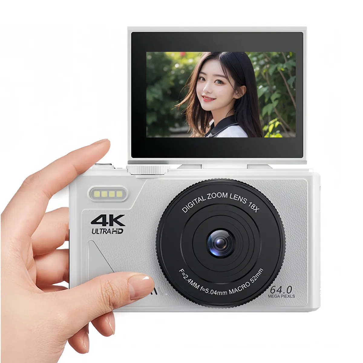 RENVMEXY - WIFI Cámaras digitales 6400W RENVMEXY W1 Blanco 64GB