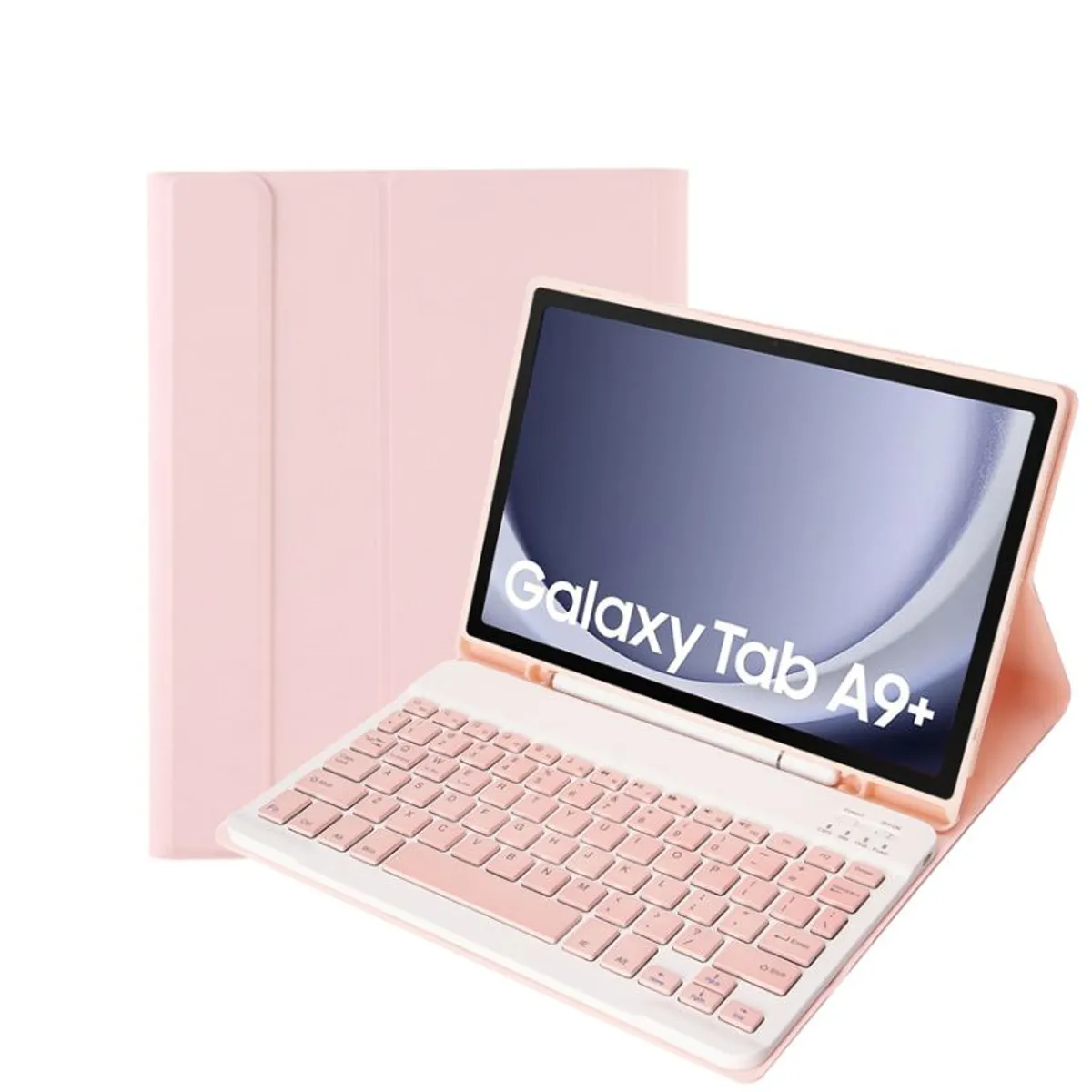 RENVMEXY - Funda con teclado Bluetooth A09B Rosa Para Galaxy Tab A9 Plus 11 pulgadas