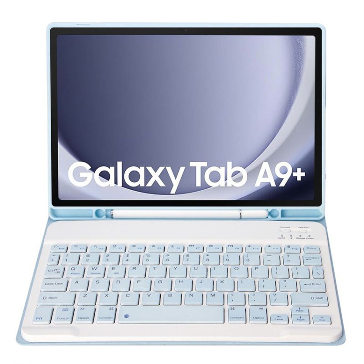RENVMEXY - Funda con teclado Bluetooth A09B Blanco Hielo Para Galaxy Tab A9 Plus 11inch