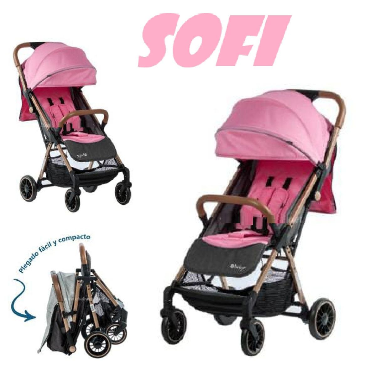 EBABY - Novedoso Coche Maleta Sofi Ebaby -Rosa