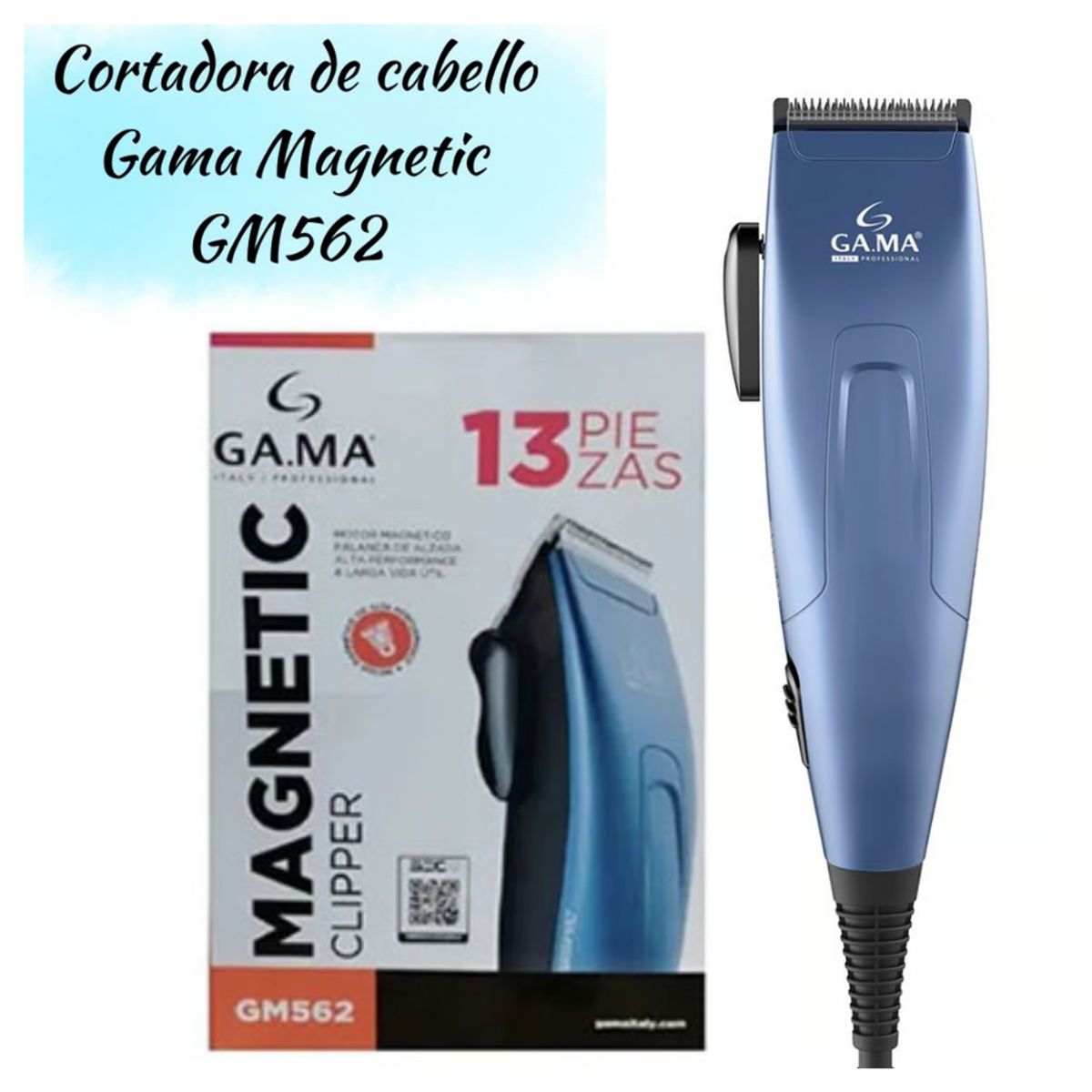 GAMA - Maquina de Cortar Cabello Gama Magnetic GM562 13 Piezas