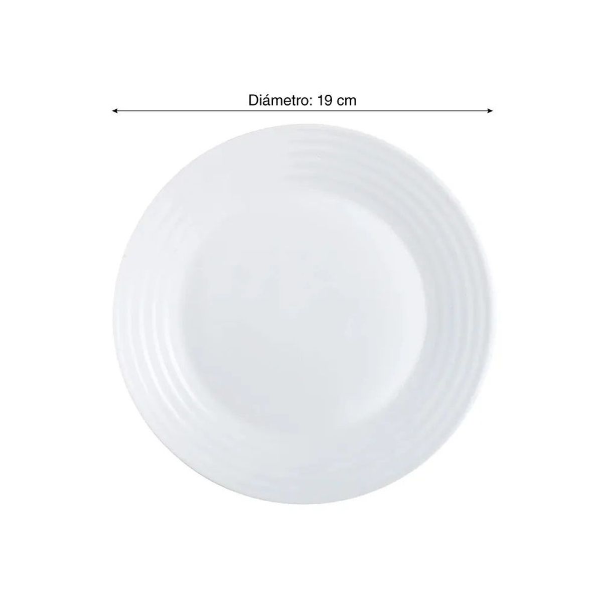 LUMINARC - Plato set x6 entrada 19 cm Harena Blanco
