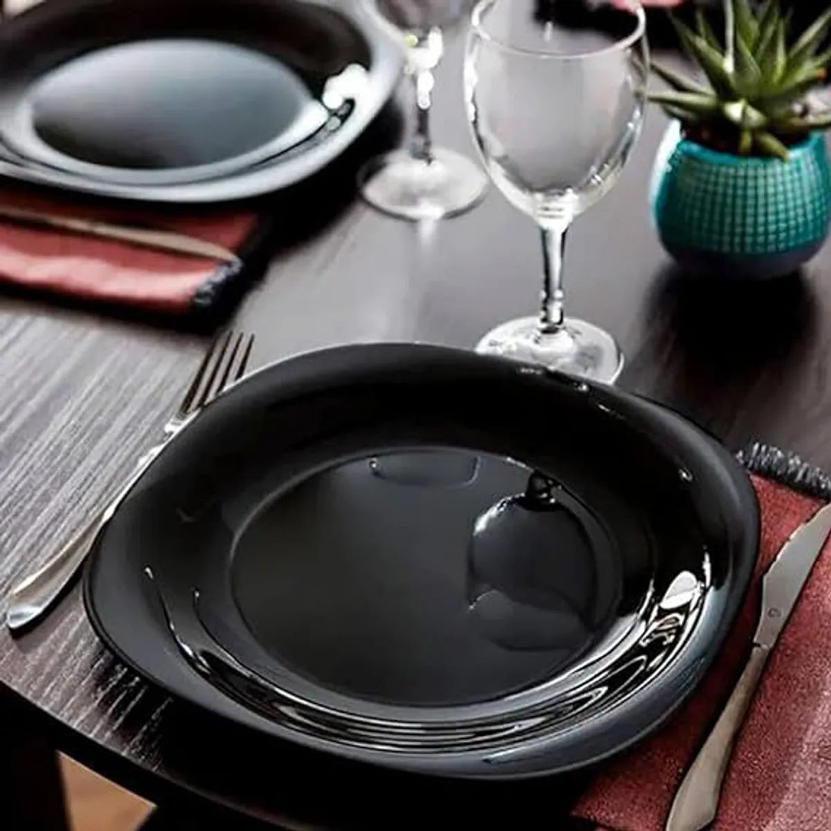 LUMINARC - Plato set x6 Bajo 27 cm Carine Negro