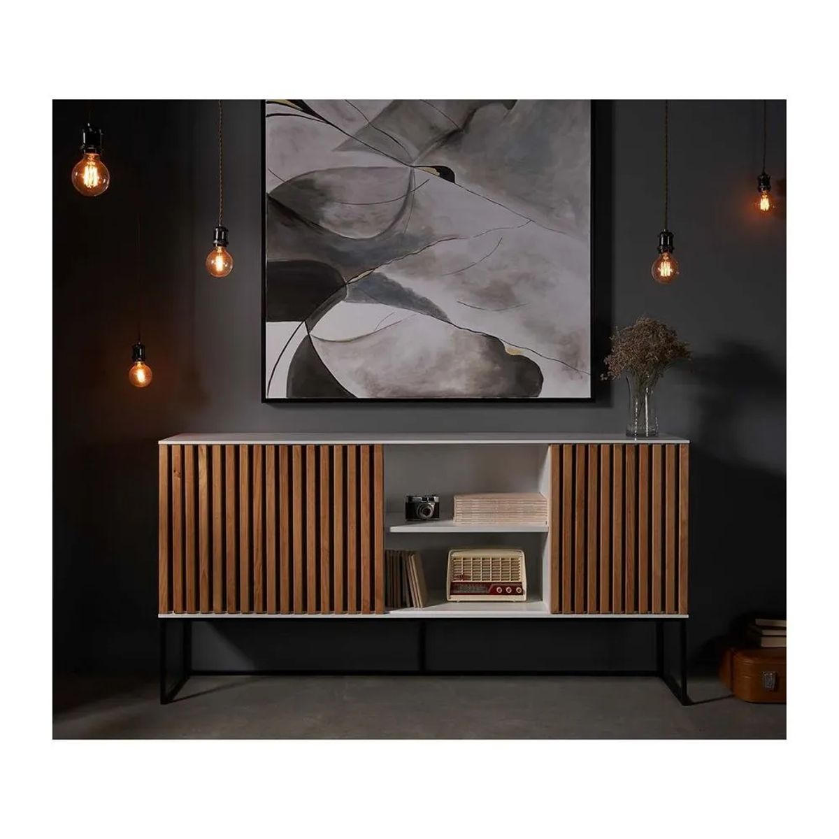 TU MESITA - Aparador Moderno Eros color BlancoMarrón TU MESITA