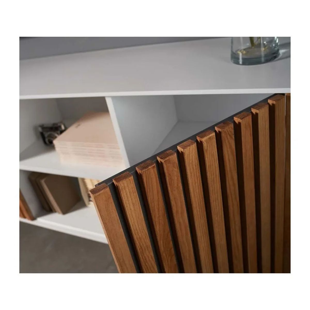 TU MESITA - Aparador Moderno Eros color BlancoMarrón TU MESITA