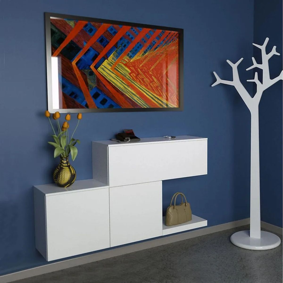 TU MESITA - Aparador Flotante Lucas 3 puertas color Blanco TU MESITA