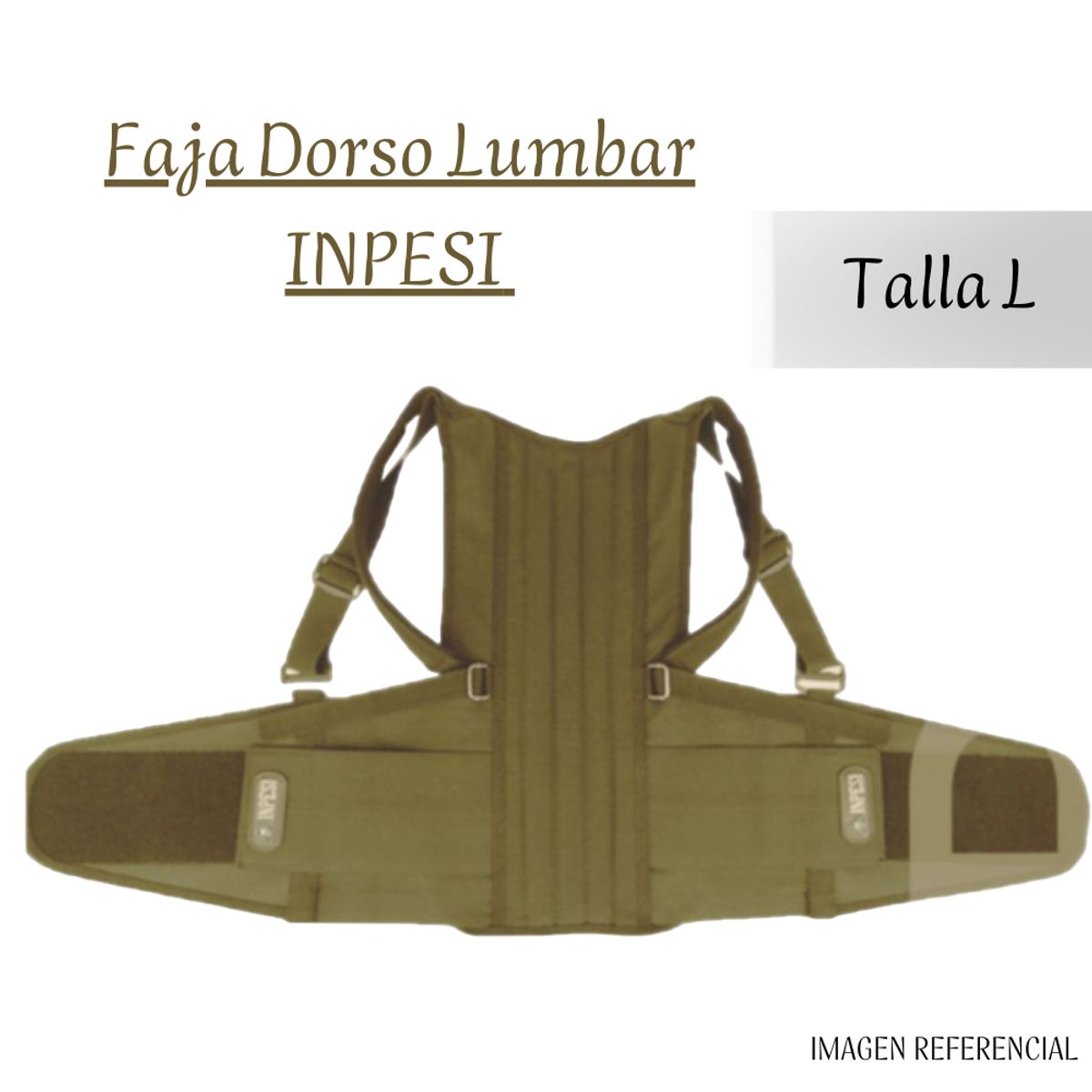 GENERICO - Faja Dorso Lumbar Inpesi Talla L - Beige