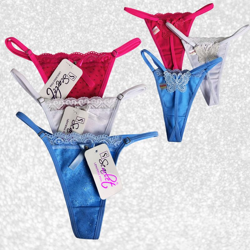 GENERICO - Pack3 Semihilo con encaje Rafaella