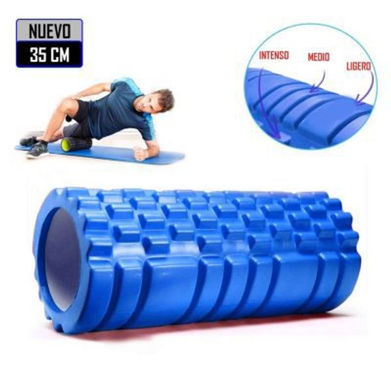 GENERICO - Foam Roller 35cm Rodillo de Espuma para Masaje Azul