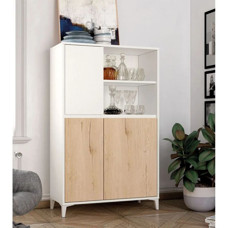 TU MESITA - Vitrina Alta Kiara color BlancoDuna TU MESITA