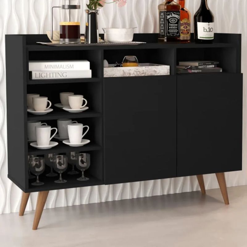 TU MESITA - Aparador para Cocina Luther color Negro 2 puertas TU MESITA