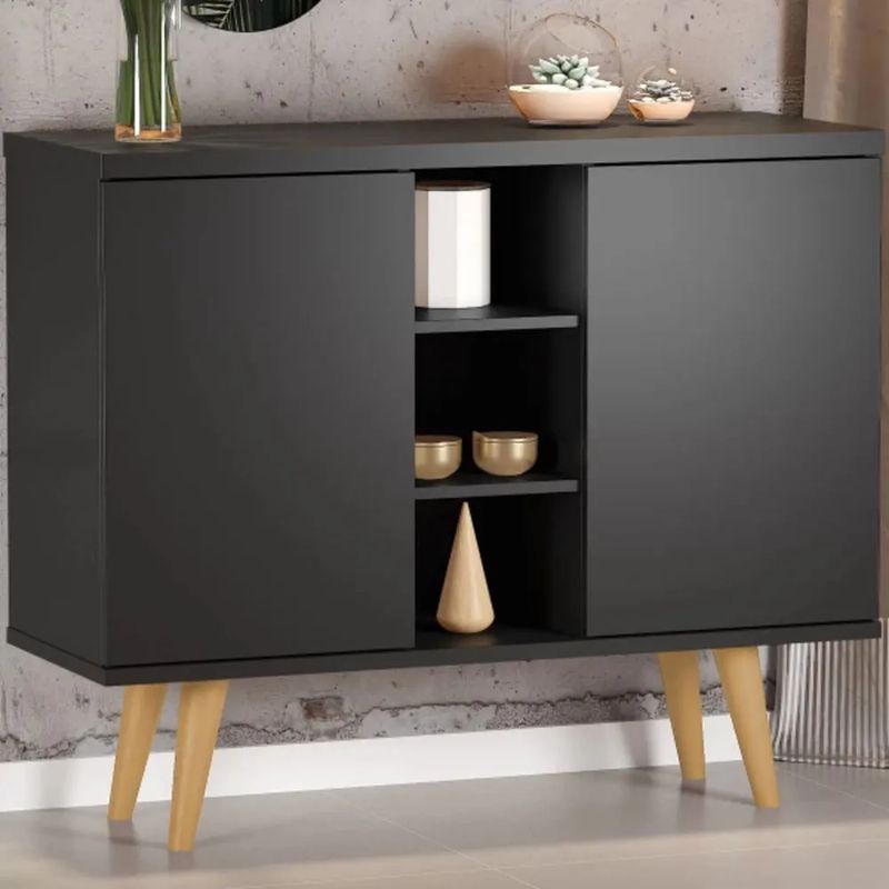 TU MESITA - Aparador Multiusos Joker color Negro 2 puertas TU MESITA