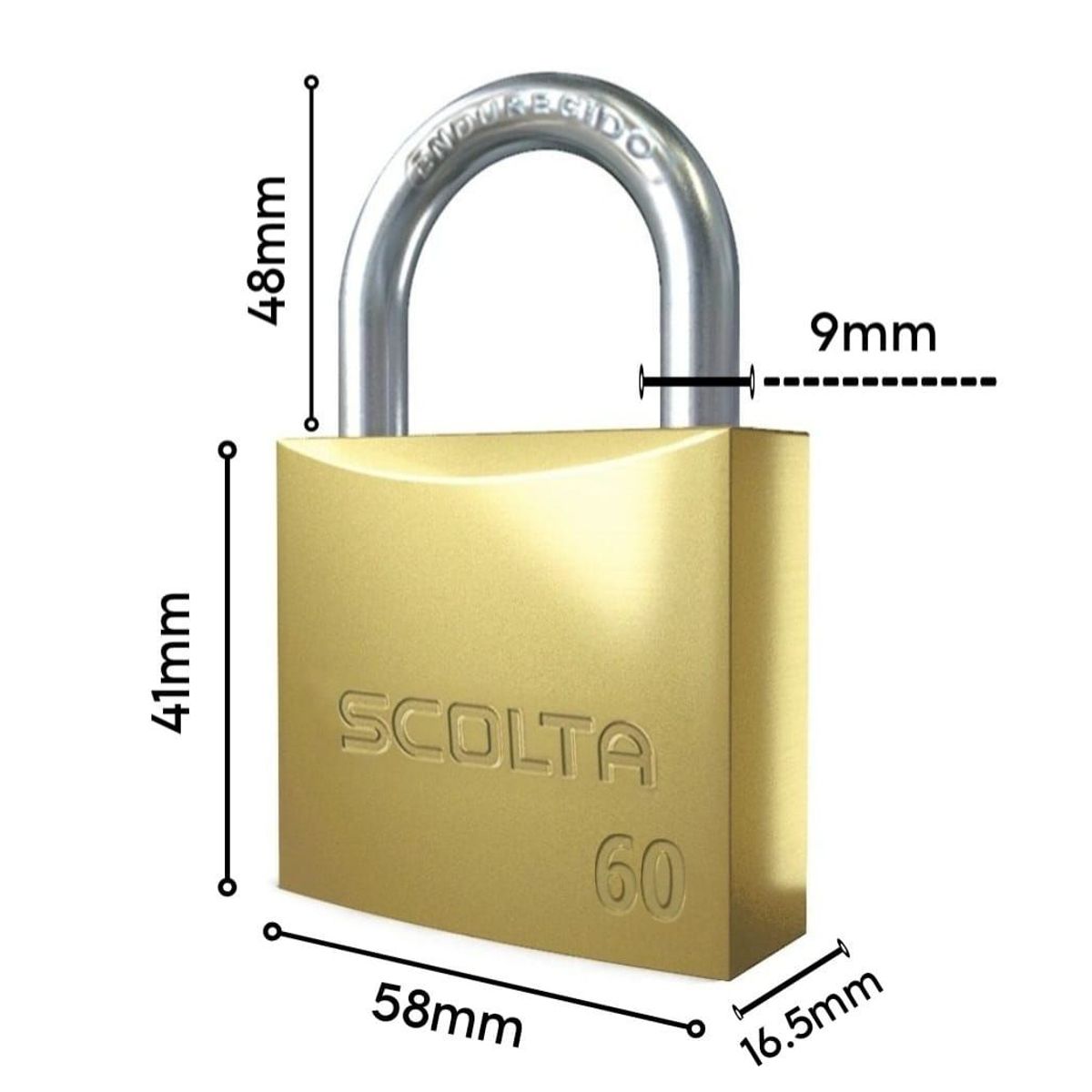 GENERICO - Candado Alta Seguridad de BRONCE 60mm SCOLTA