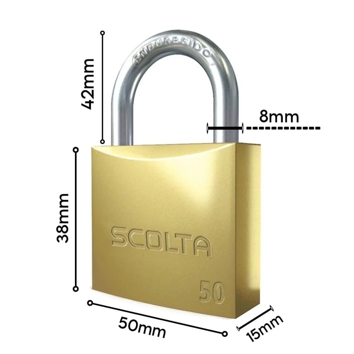 GENERICO - Candado Alta Seguridad de BRONCE 50mm SCOLTA