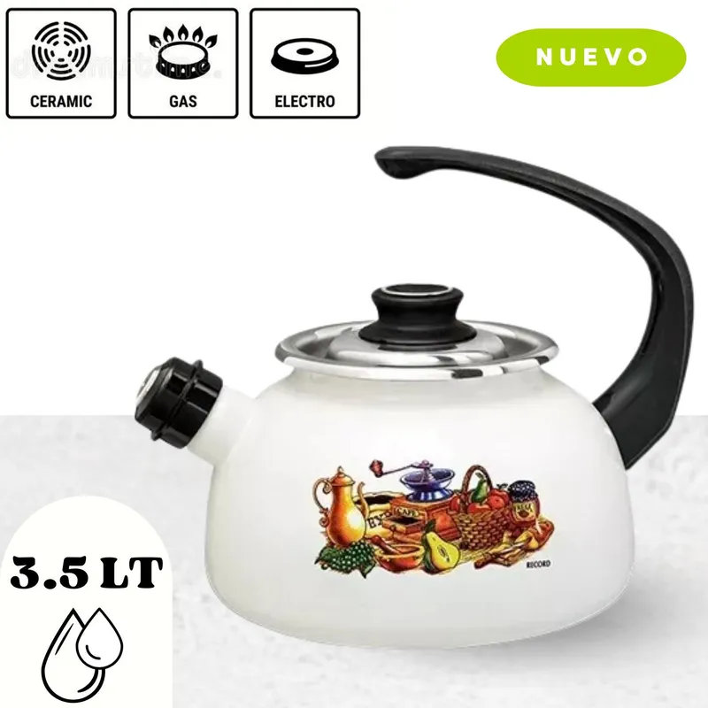 RECORD - Tetera Acero Vitrificado La Limeña 3.5 Lt Record