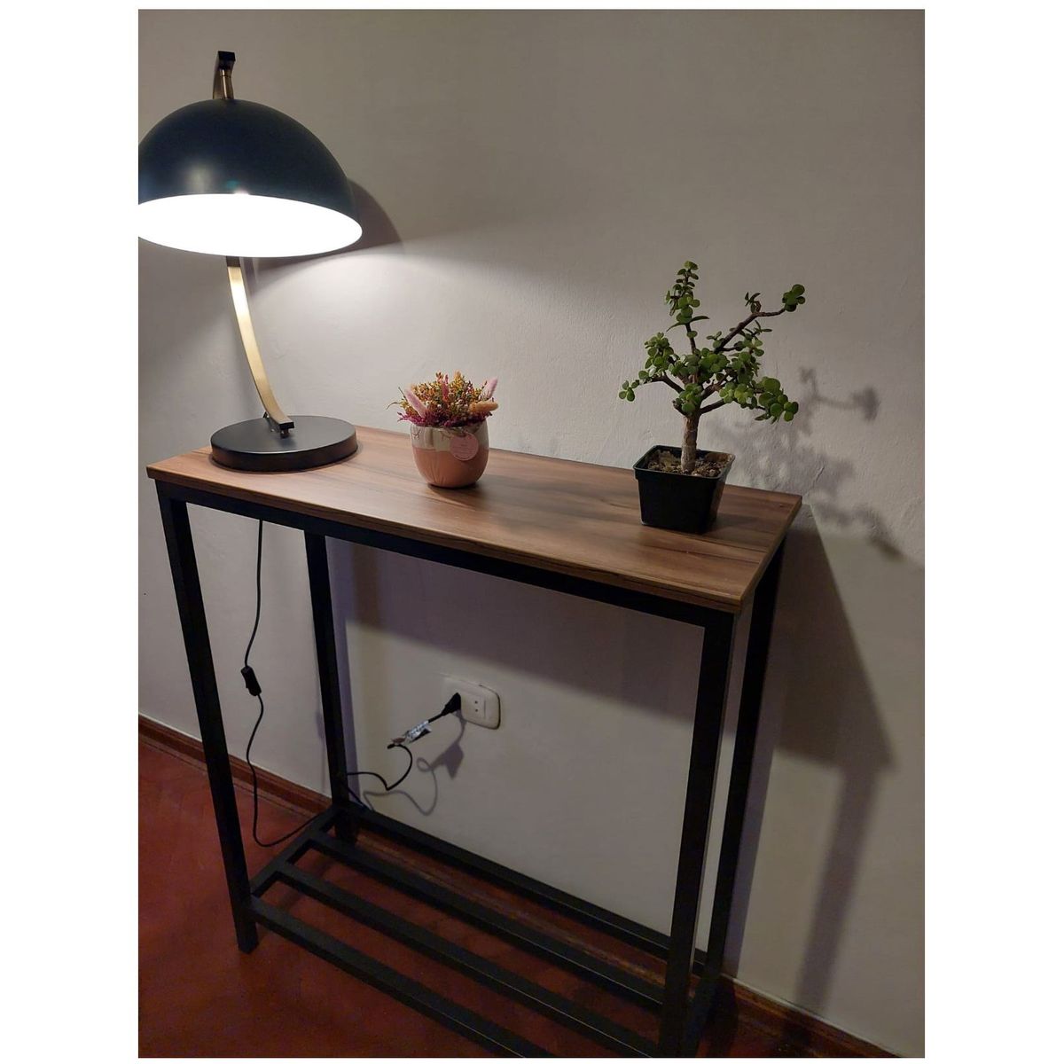 GENERICO - Recibidor color nogal de dos niveles 80x30x93 alt