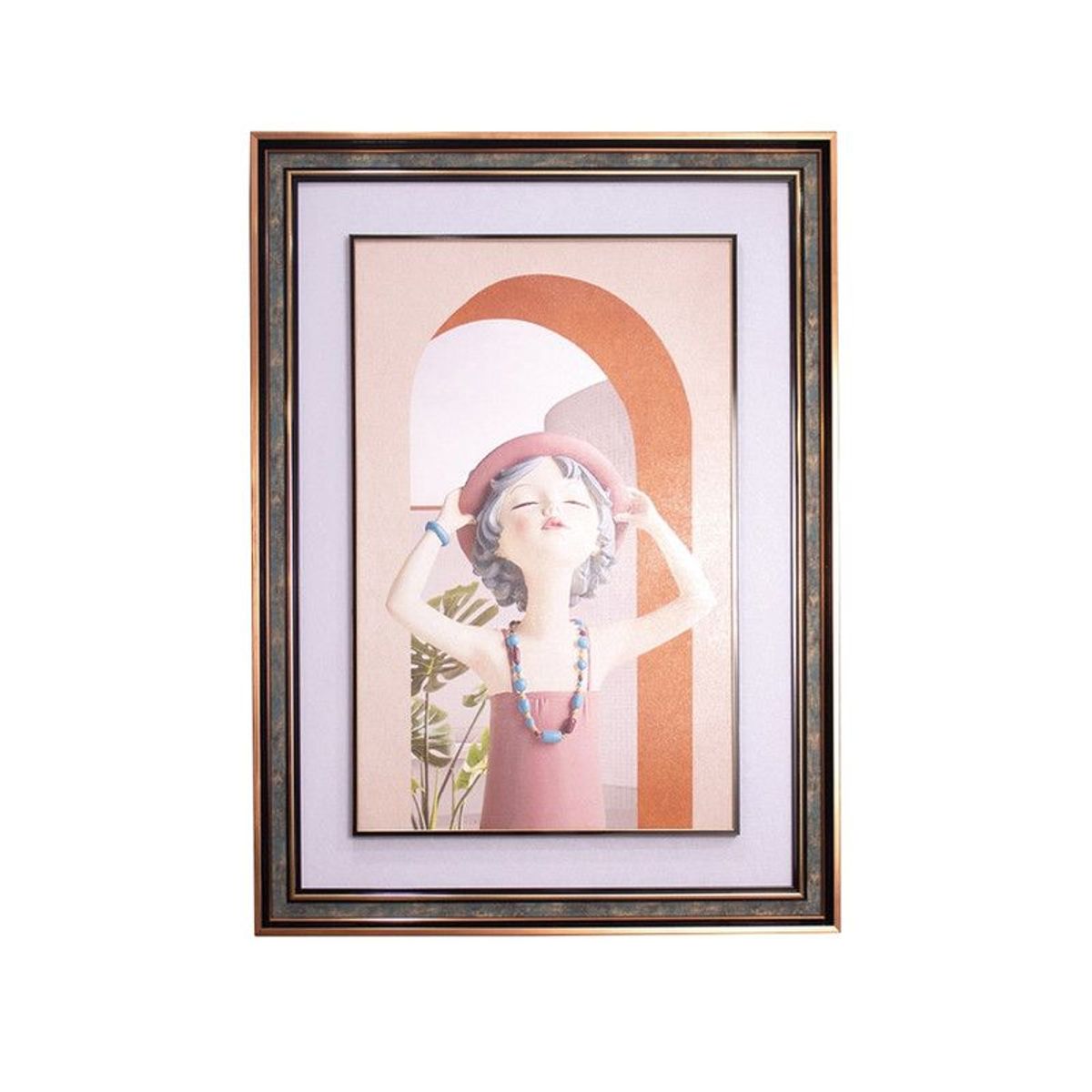 PANADECOR - Cuadro Panadecor Figura De Niña Cabello Blanco Mdf 74Cm