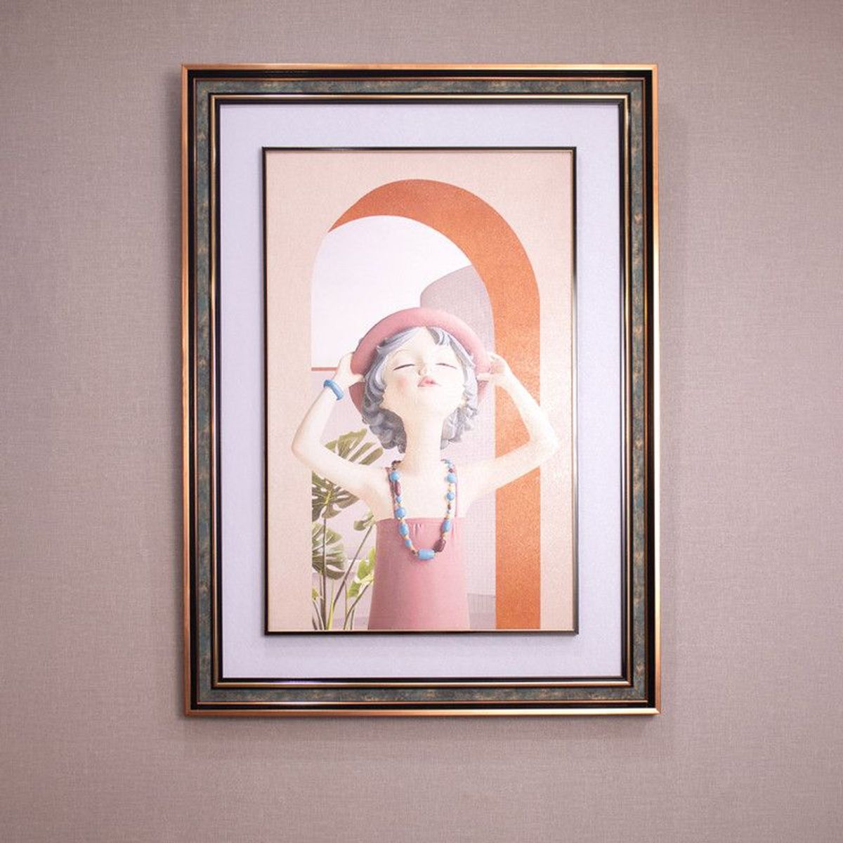 PANADECOR - Cuadro Panadecor Figura De Niña Cabello Blanco Mdf 74Cm