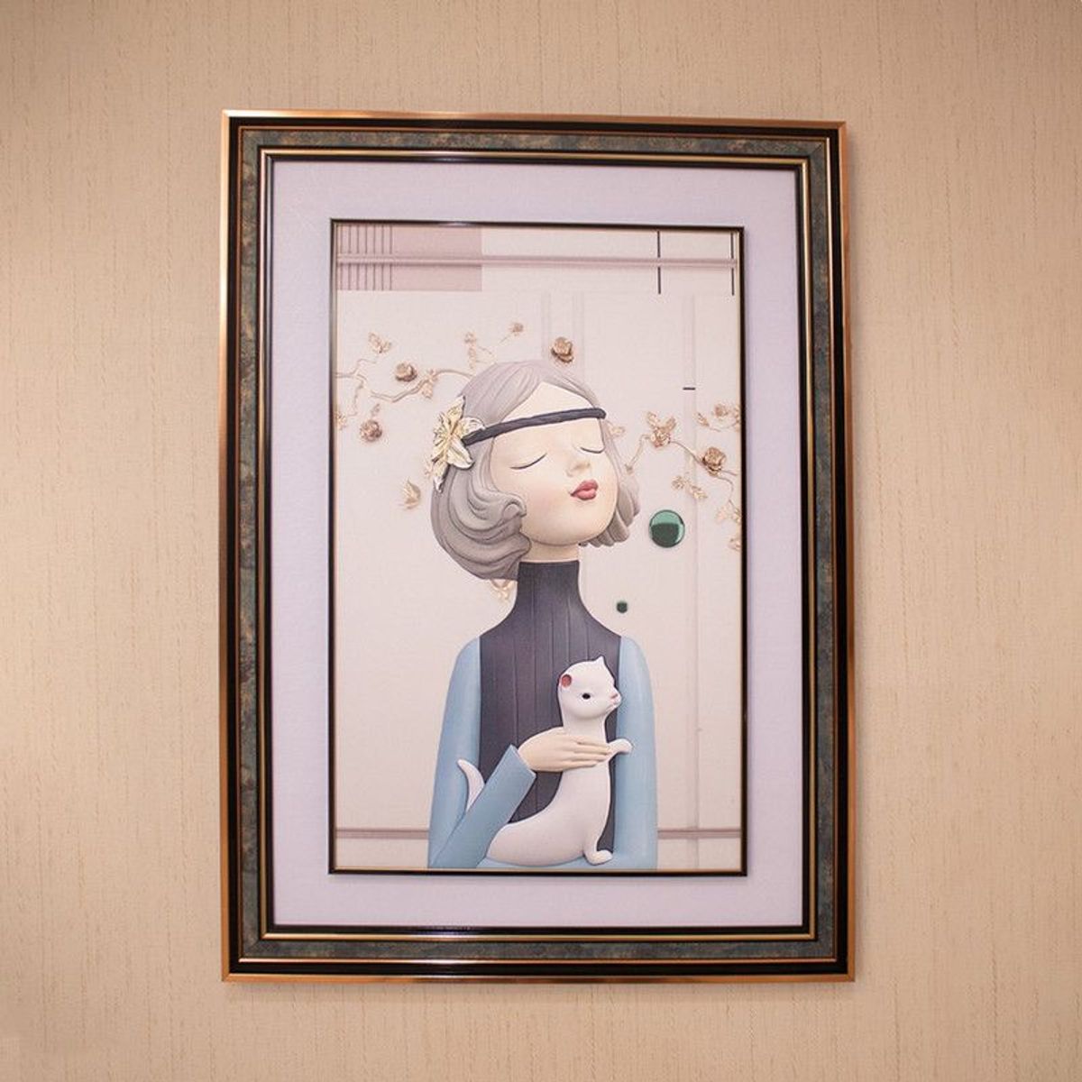 PANADECOR - Cuadro de Arte Moderno con Figura de Niña 54x74cm