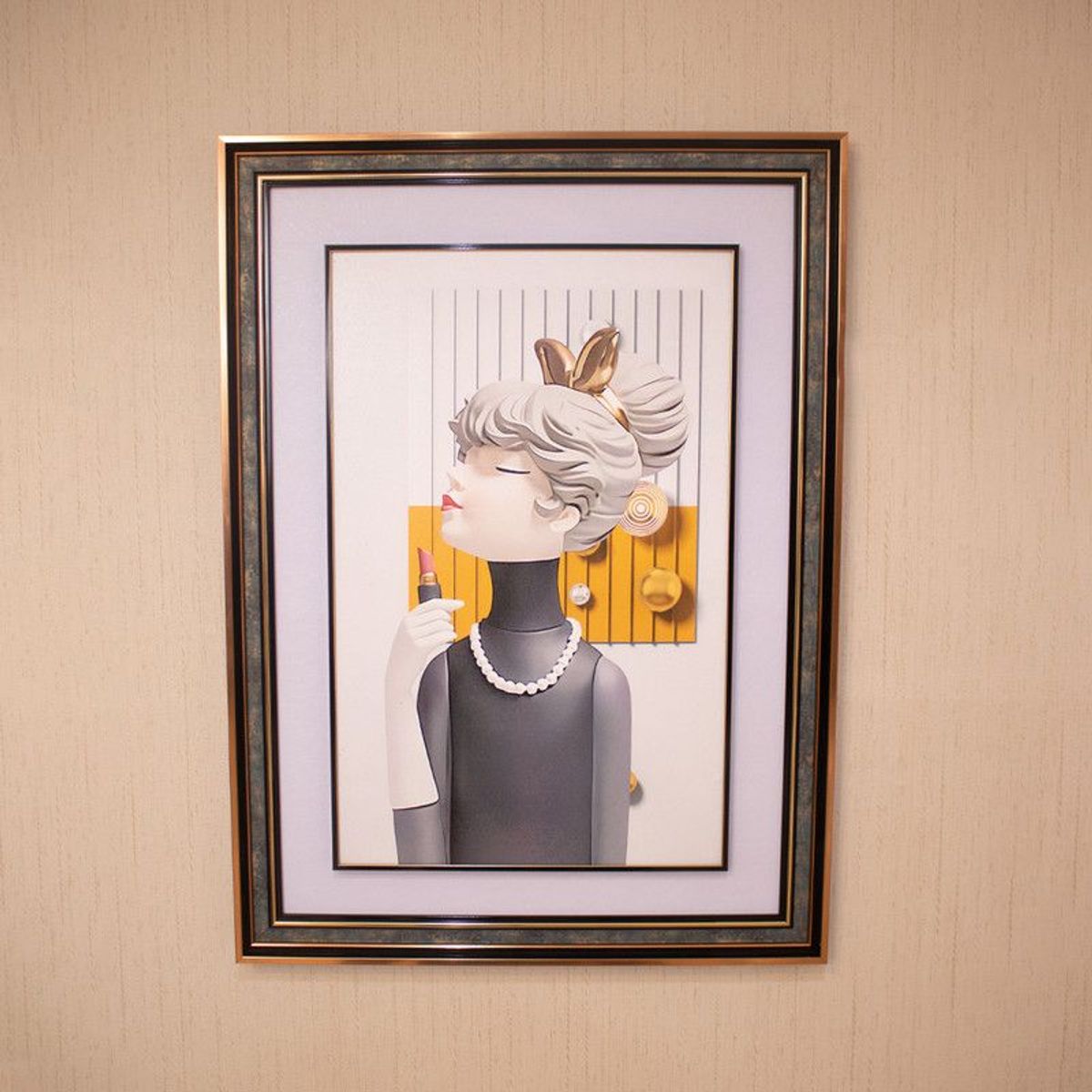 PANADECOR - Cuadro Panadecor Figura De Niña Con Moño Mdf 74Cm