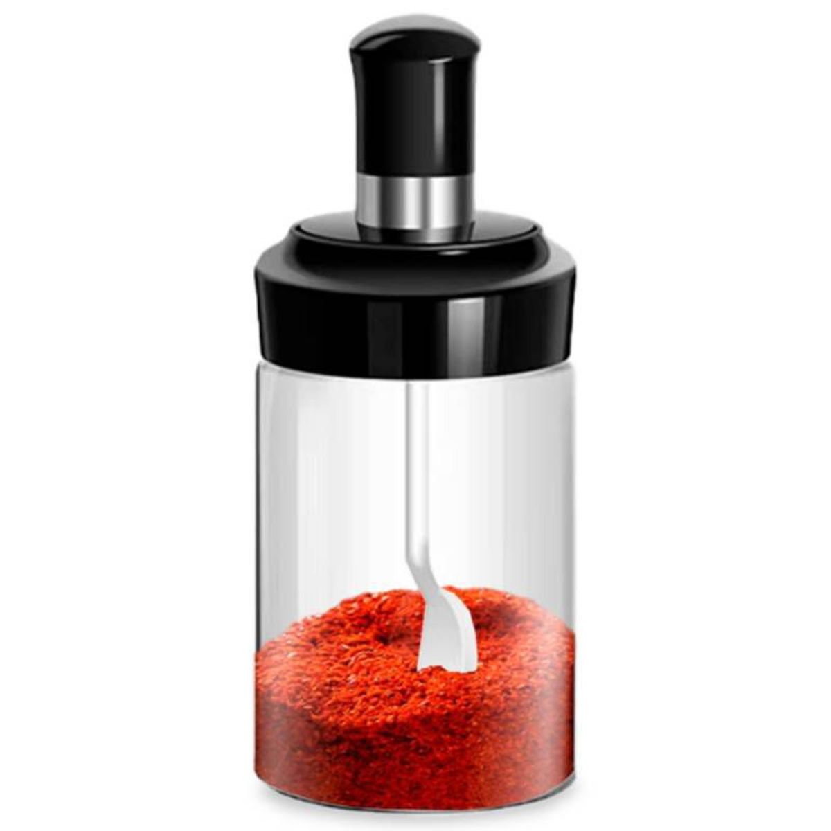 GENERICO - Condimentero Especiero Frasco de Vidrio con Cucharita 826C