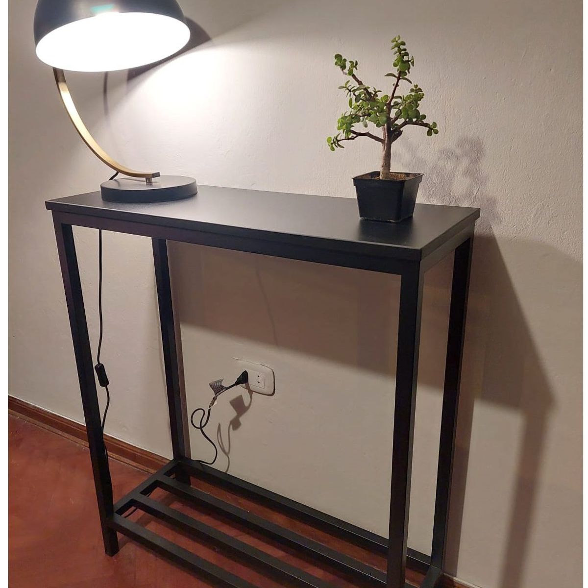 GENERICO - Recibidor color negro de dos niveles 80x30x93 alt