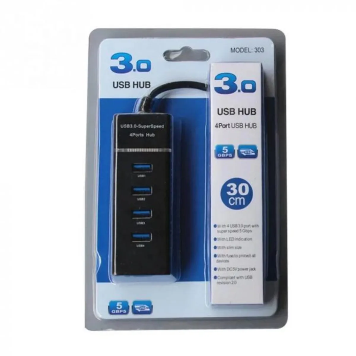 GENERICO - Adaptador De 4 Puertos USB 3.0 - Ampliador Hub