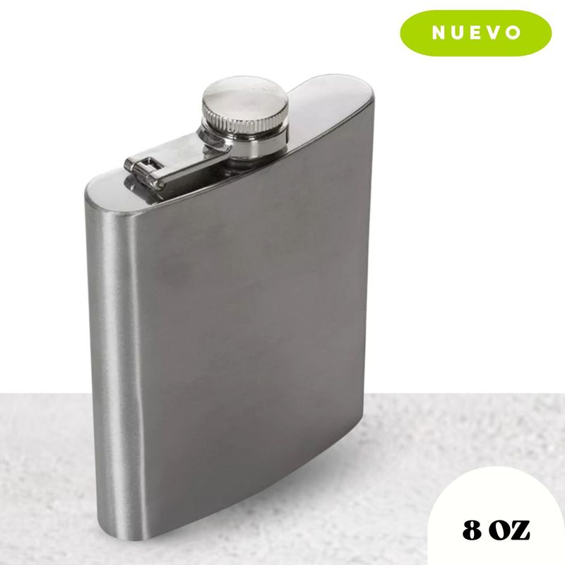 GENERICO - Cantimplora de bolsillo con barra de whisky de Acero Inoxidable