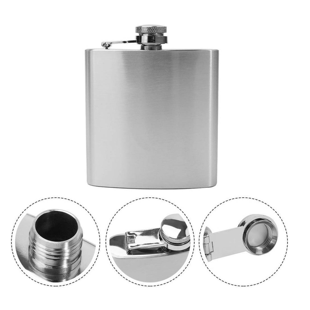 GENERICO - Cantimplora de bolsillo con barra de whisky de Acero Inoxidable
