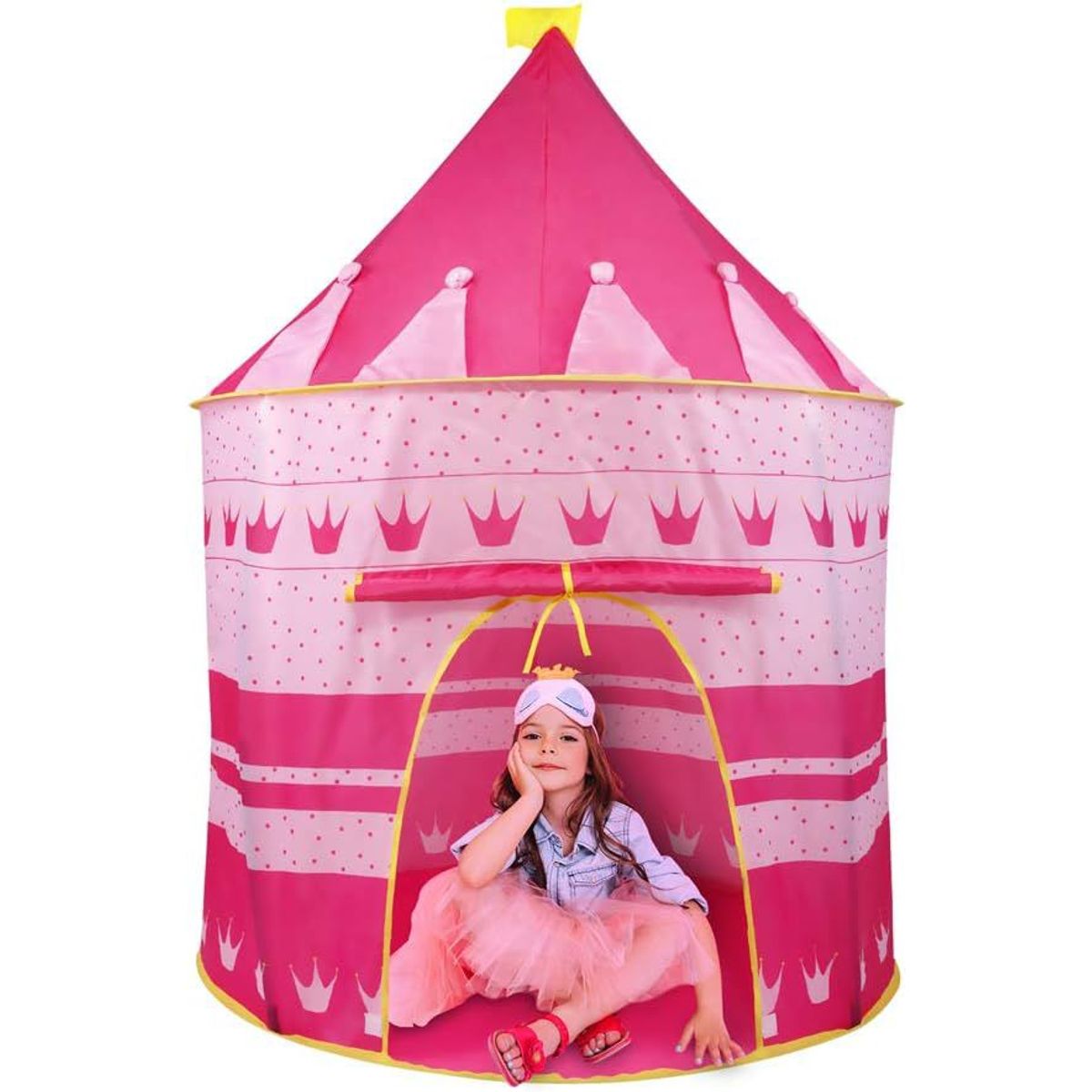 GENERICO - Carpa para niñas Castillo color rosa para niñas