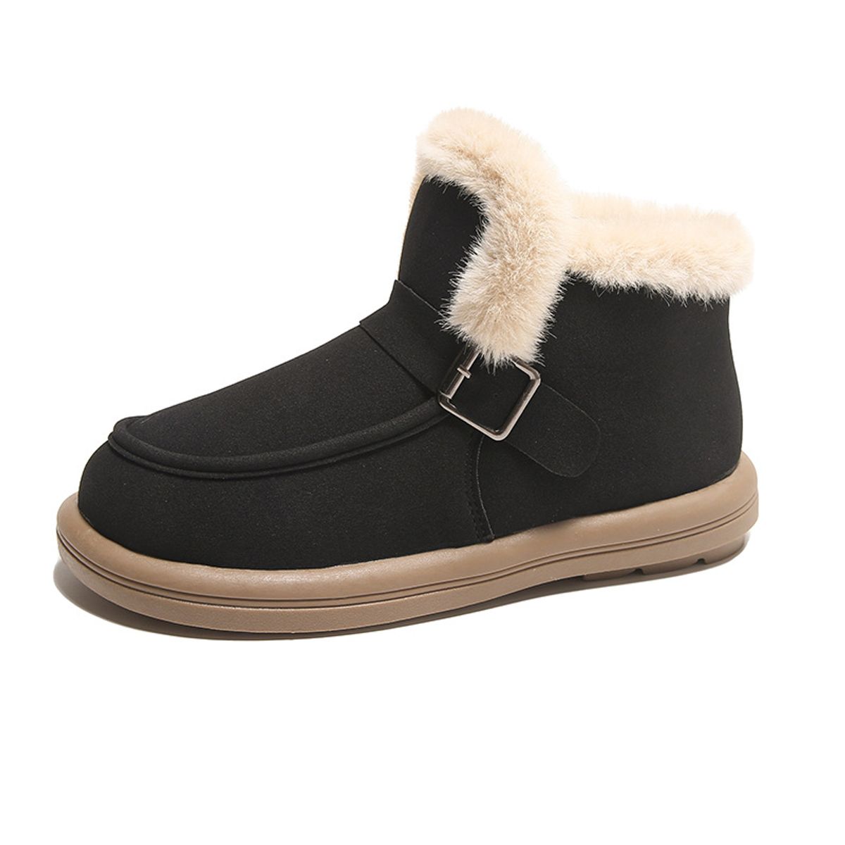 BLWOENS - Botas abrigadoras de algodón para Mujer -Negro