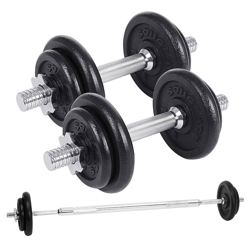 ATLETIS - Set Barra con mancuernas  metal 50 kg Atletis