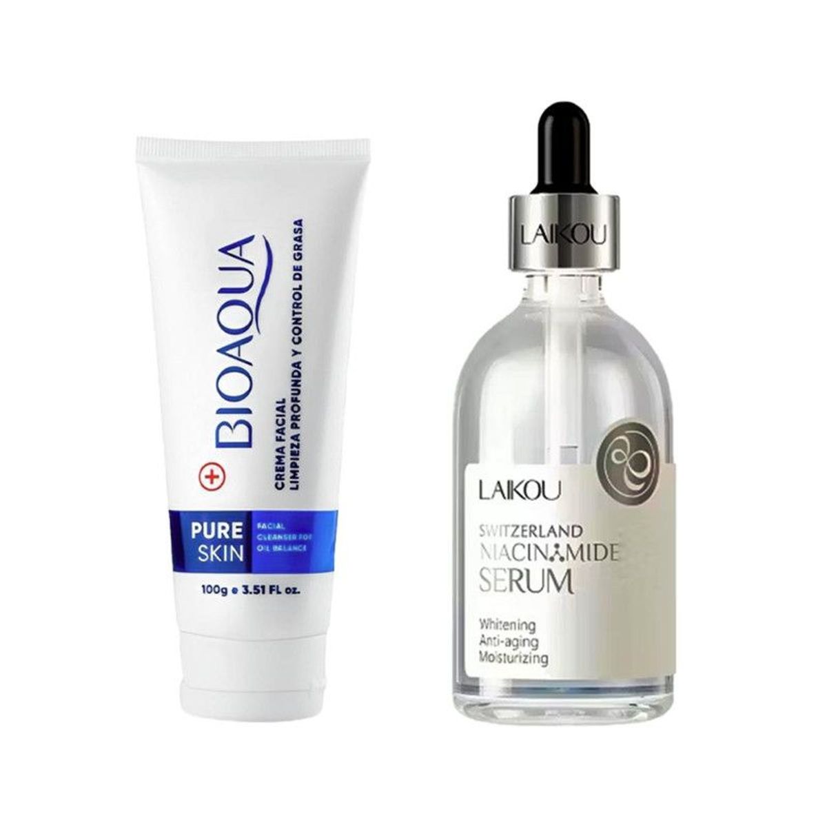 BIOAQUA - Crema Facial Antiacné Pure Skin + Serum Suiza Antiacné