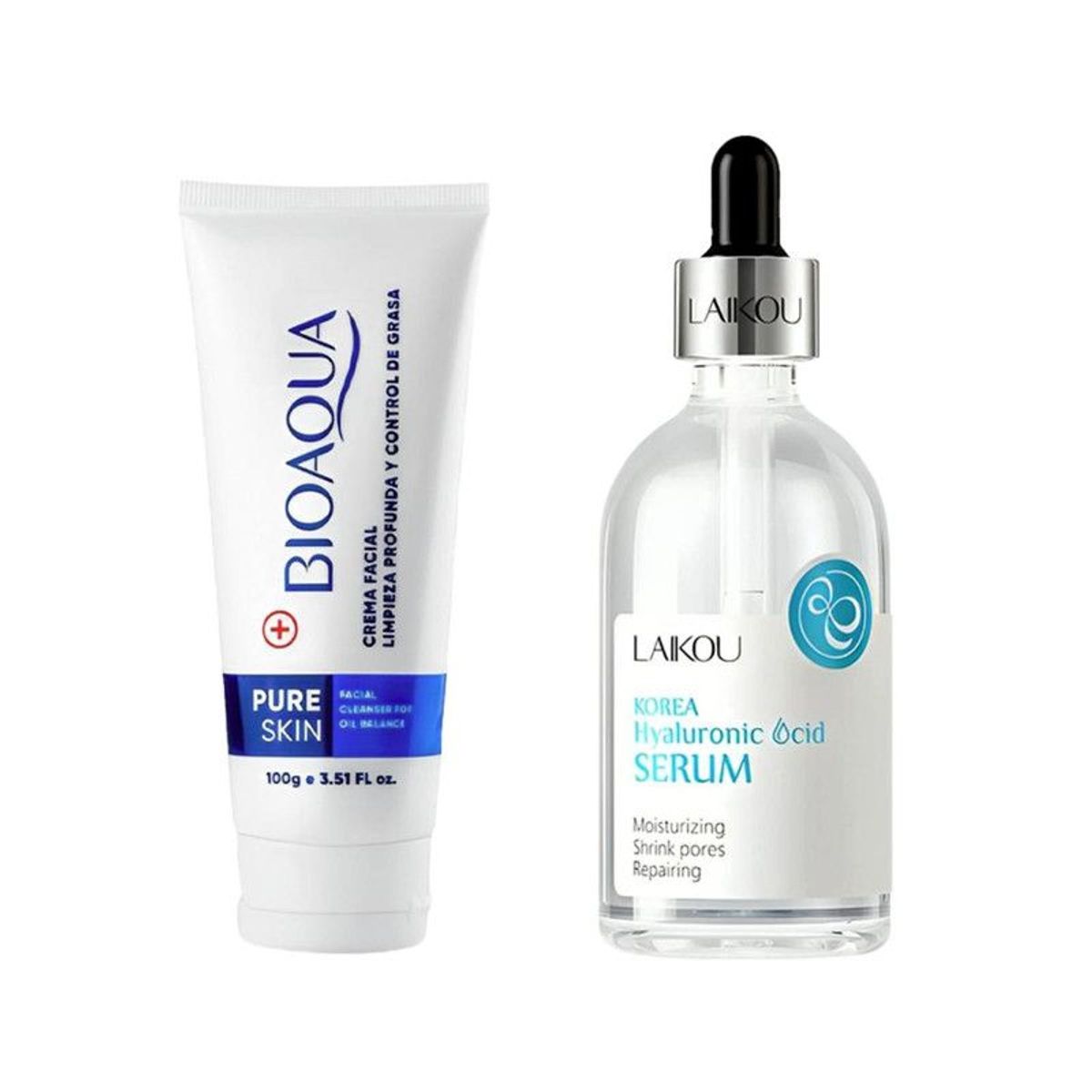 BIOAQUA - Crema Facial Antiacné Pure Skin + Serum Facial AH Korea