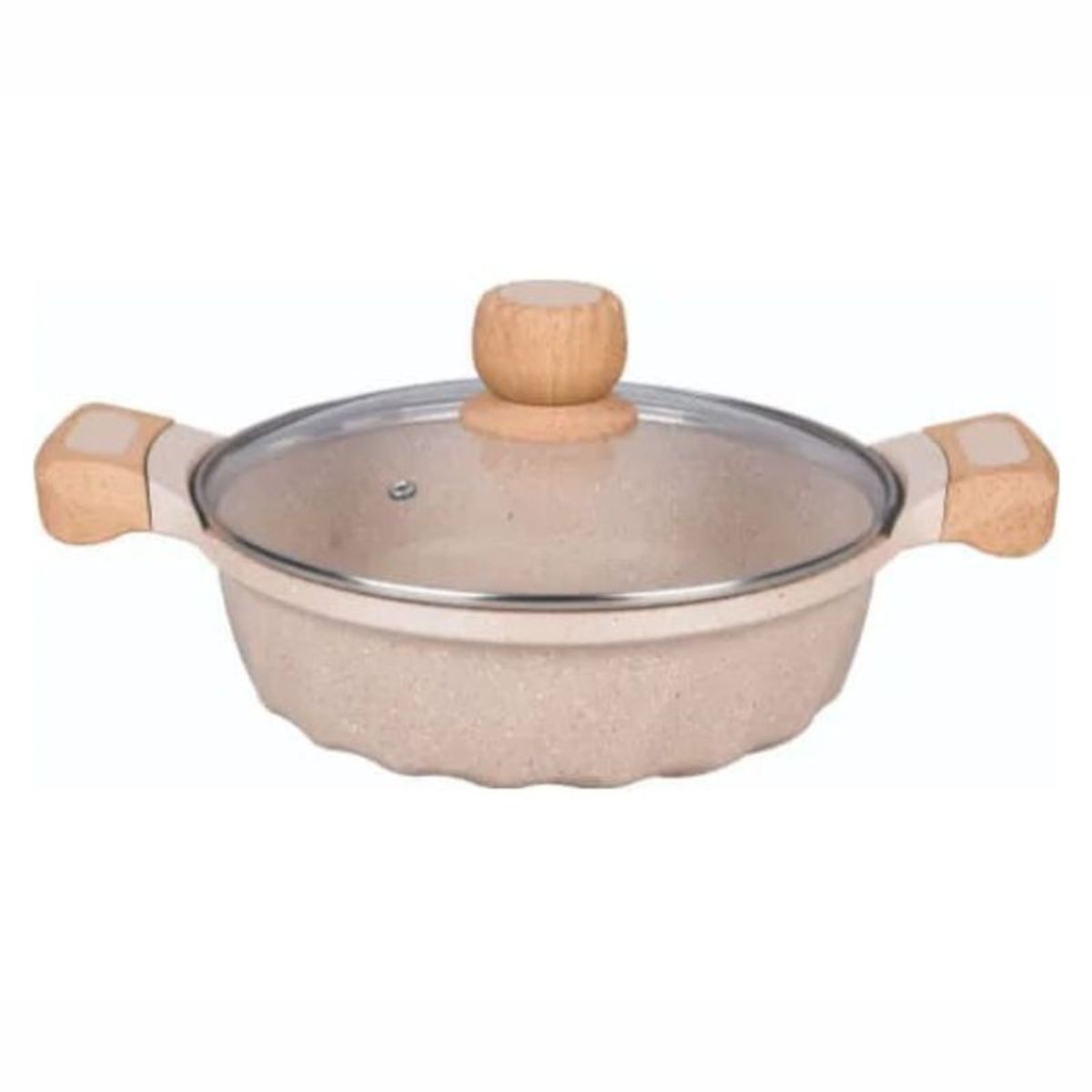 PENTHA - Juego De Olla Roca Volcánica Anti-adherente 9pcs Color Crema - MGC