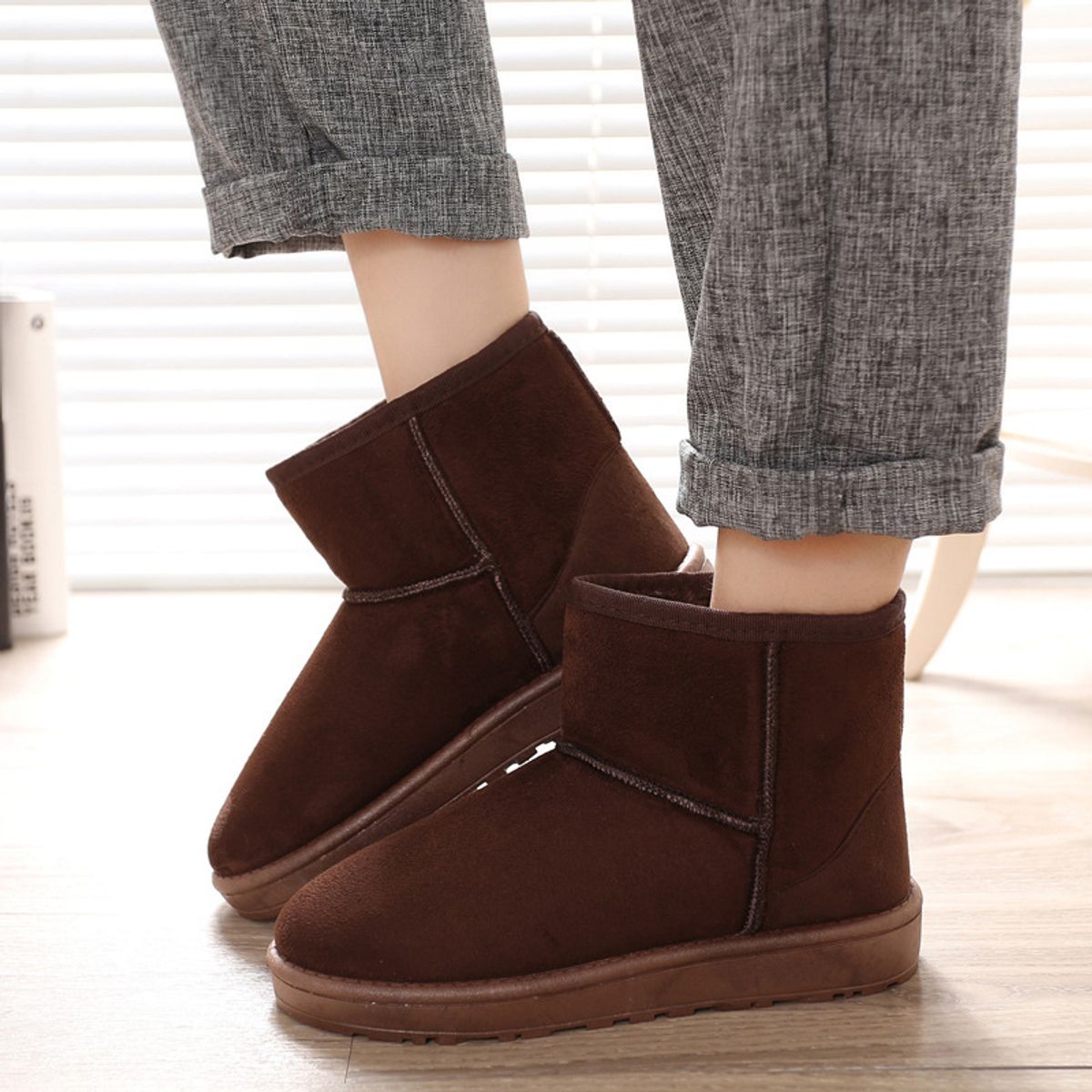 BLWOENS - Botas cerradas con caña para Mujer -Café