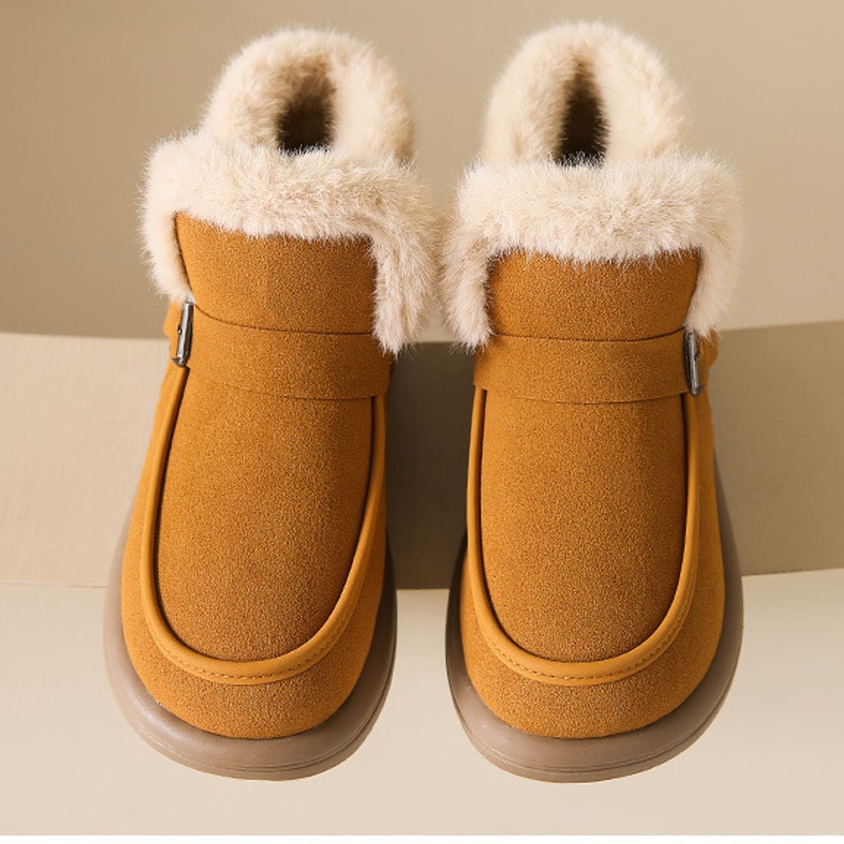 BLWOENS - Botas abrigadoras de algodón para Mujer -Café