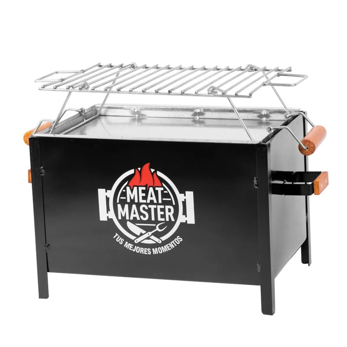 MEAT MASTER - Caja China Master Black Chica + Parrilla de Varillas Inoxidable