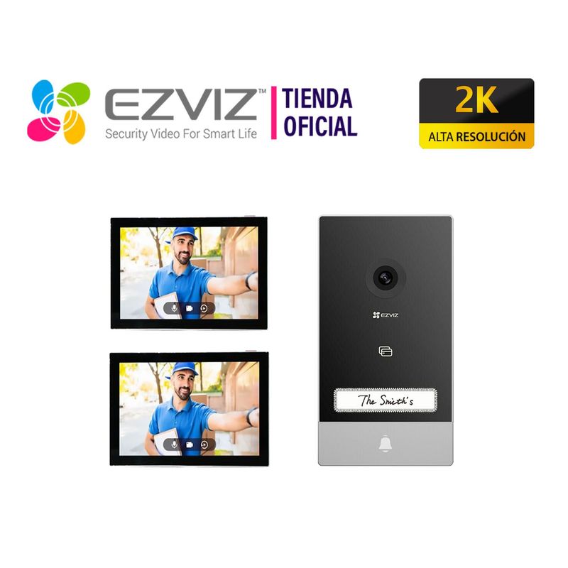 EZVIZ - Kit Videoportero Inteligente HP7 2K Exterior Eviz + 1 MONITOR